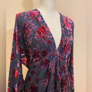 NWT $525 Rag & Bone Silk Burnout Velvet Pink Red Purple Black Sheer Eloise Dress